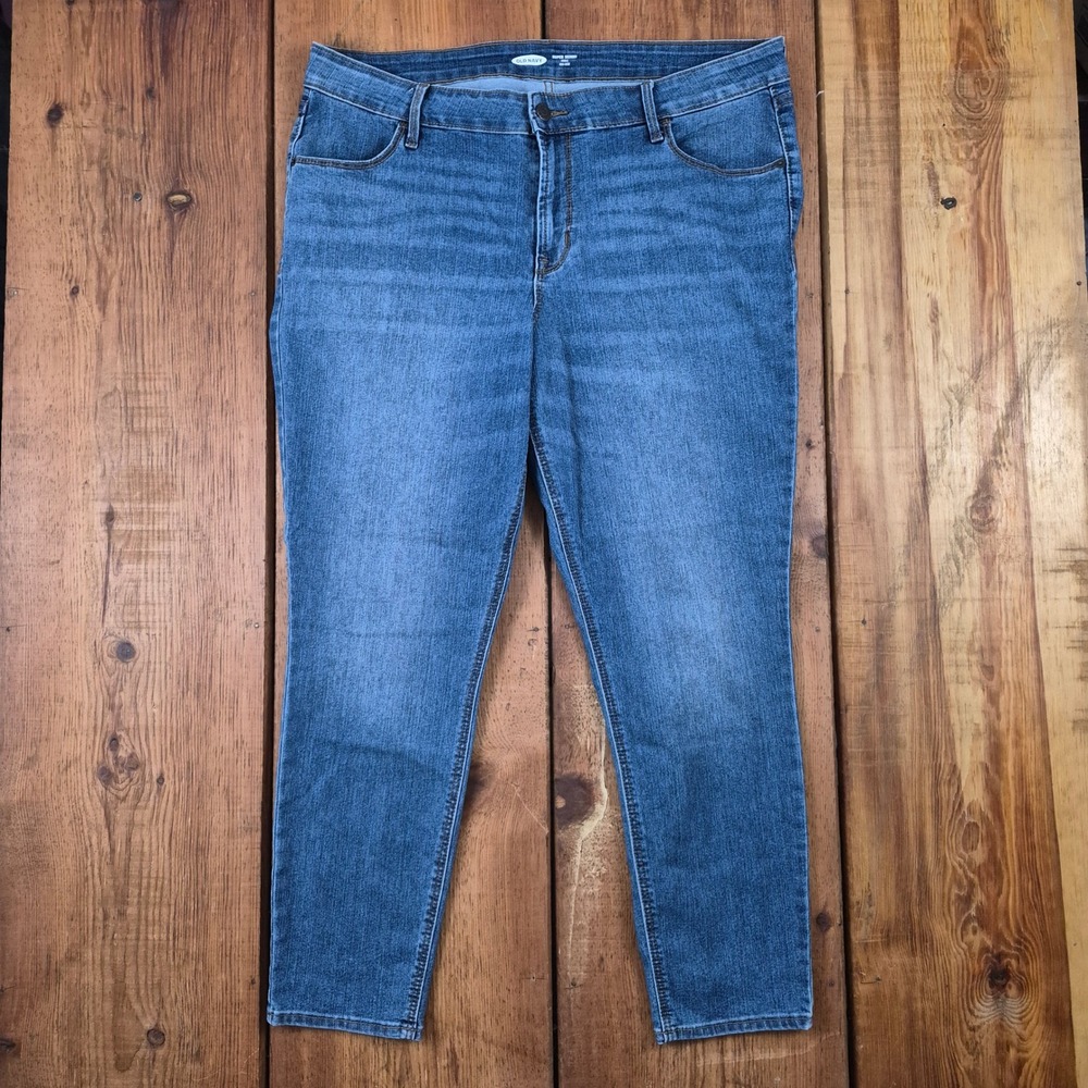 Old Navy Super Skinny Ankle Mid-Rise Jeans Womens 16 Medium Wash Denim Pants